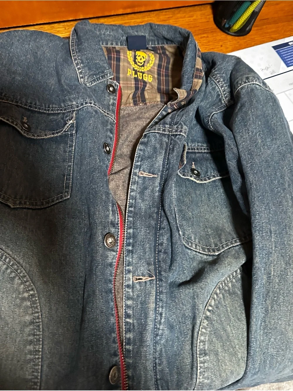 Men's Denim jacket Plugg brand size xl